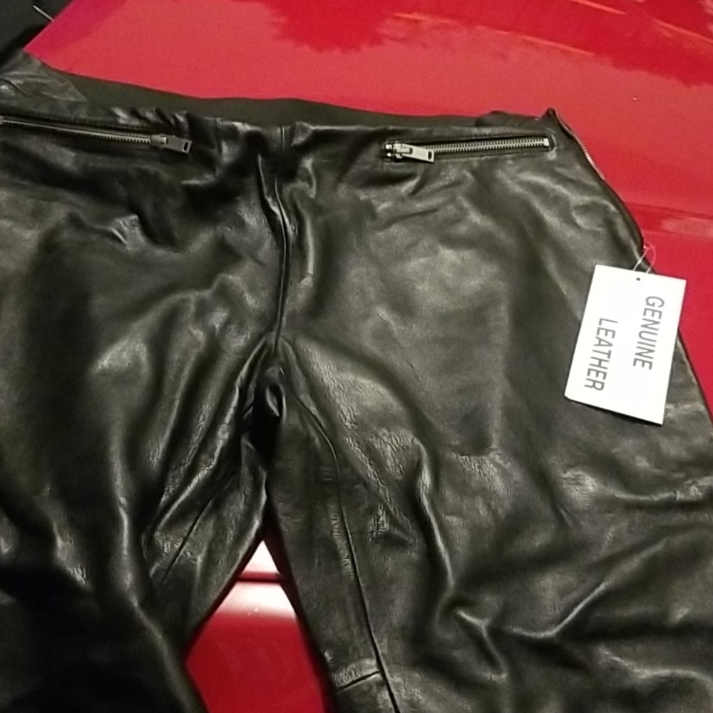 Black leather pants